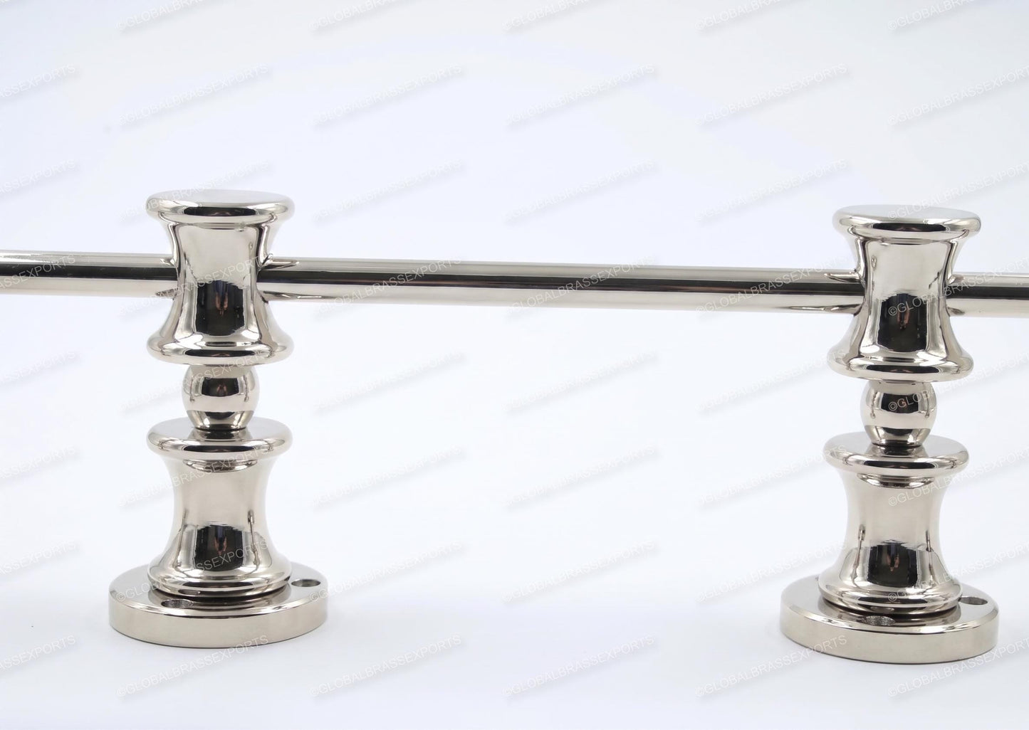 Brass Gallery Rail - Tipping Rail for Shelves - Polished Nickel Finish.