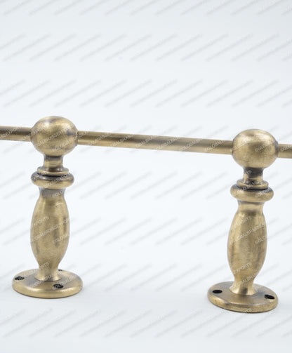 Brass Gallery Rail - Tipping Rail for Shelves - Brushed Antique Finish.