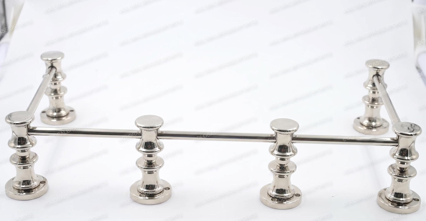 Brass Gallery Rail - Tipping Rail for Shelves - Polished Nickel Finish.