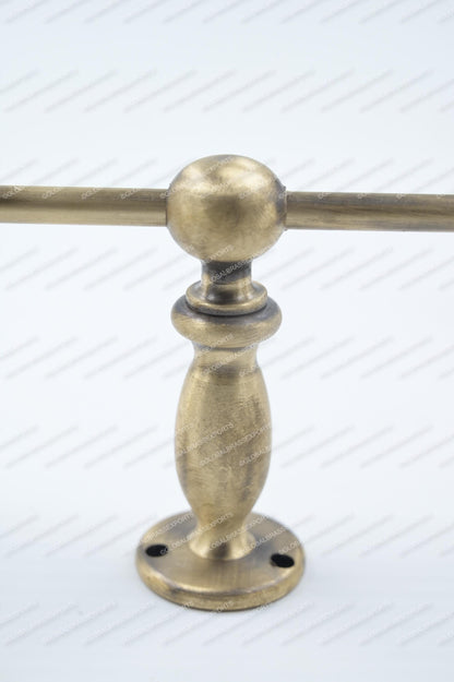 Brass Gallery Rail - Tipping Rail for Shelves - Brushed Antique Finish.