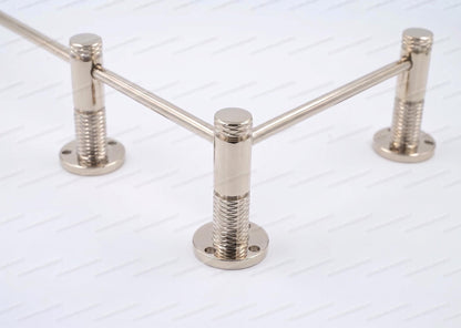 Brass Gallery Rail - Tipping Rail for Shelves - Polished Nickel Finish.