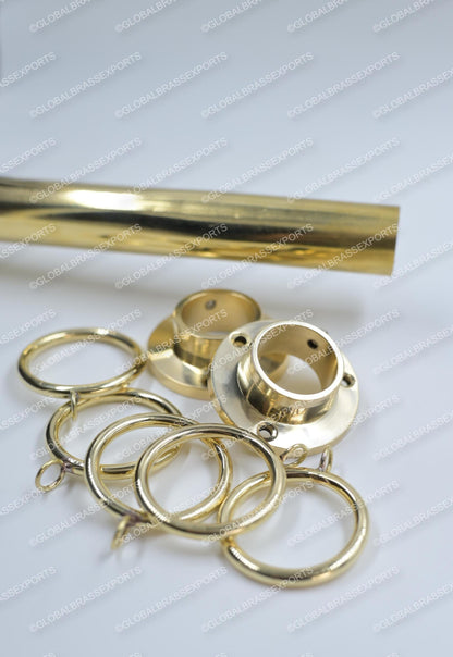 Unlacquered Brass Shower Rod: Wall Mount Bathroom
