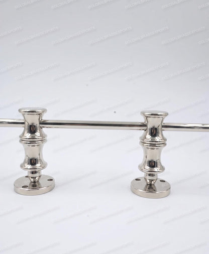 Brass Gallery Rail - Tipping Rail for Shelves - Polished Nickel Finish.