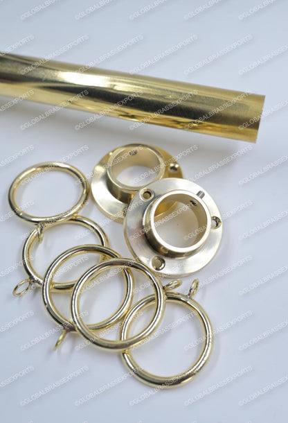 Unlacquered Brass Shower Rod: Wall Mount Bathroom