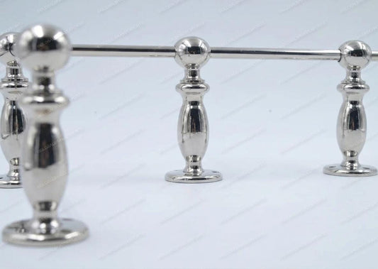 Brass Gallery Rail - Tipping Rail for Shelves - Polished Nickel Finish.