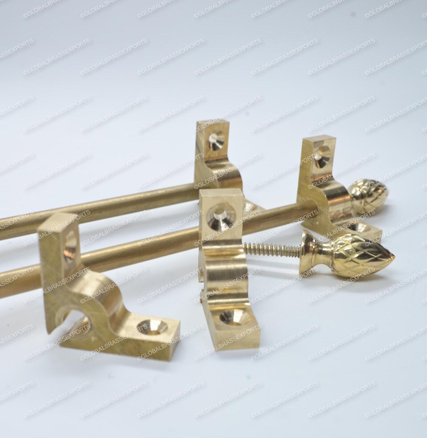 Brass Stair Rods Unlacquered Raw Finish, Carpet Runner Hardware Set