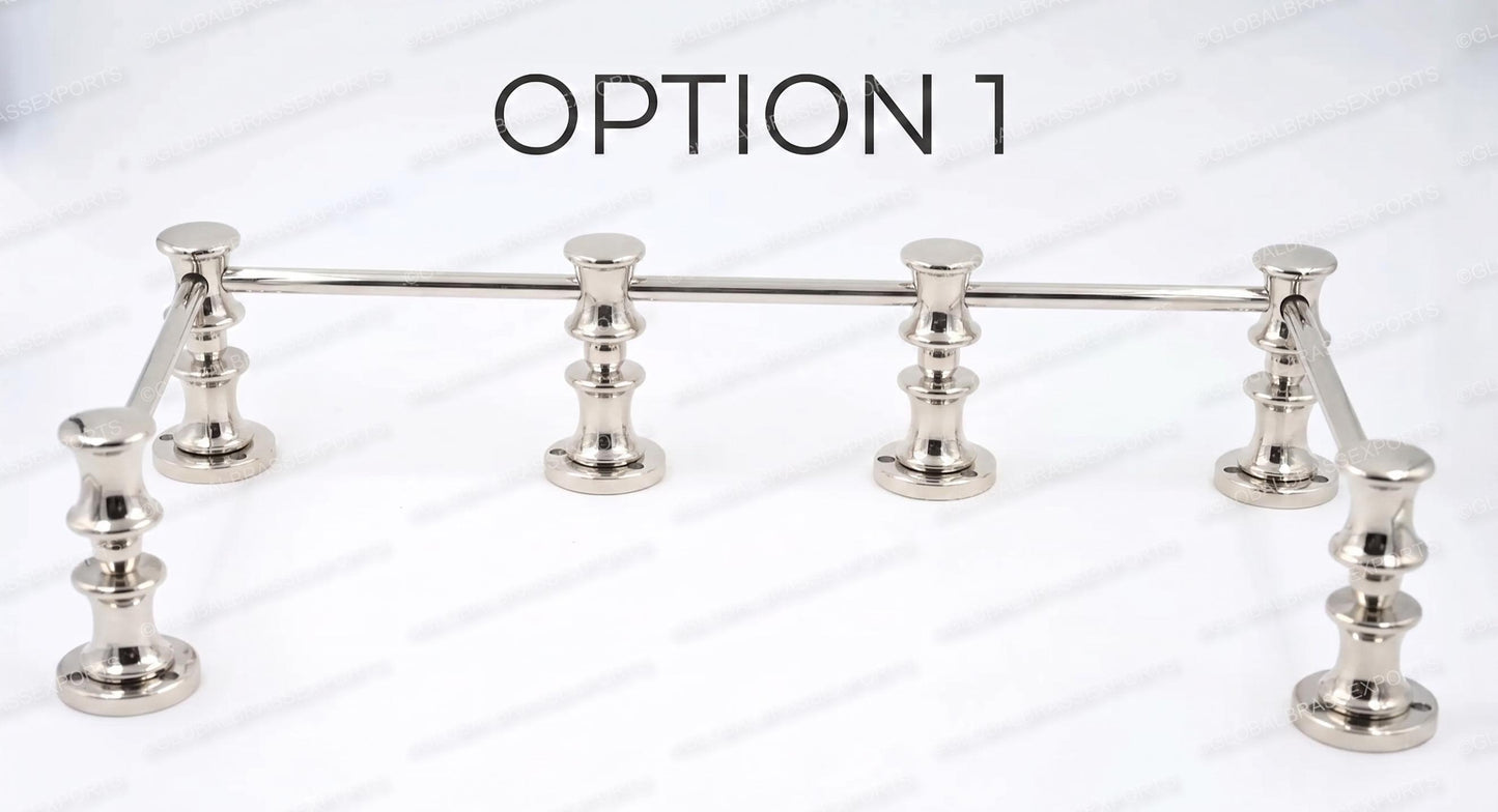Brass Gallery Rail - Tipping Rail for Shelves - Polished Nickel Finish.
