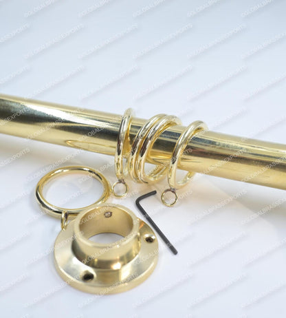 Unlacquered Brass Shower Rod: Wall Mount Bathroom