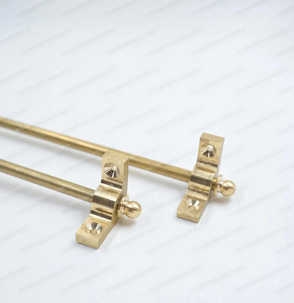 Brass Stair Rods Unlacquered Raw Finish, Carpet Runner Hardware Set