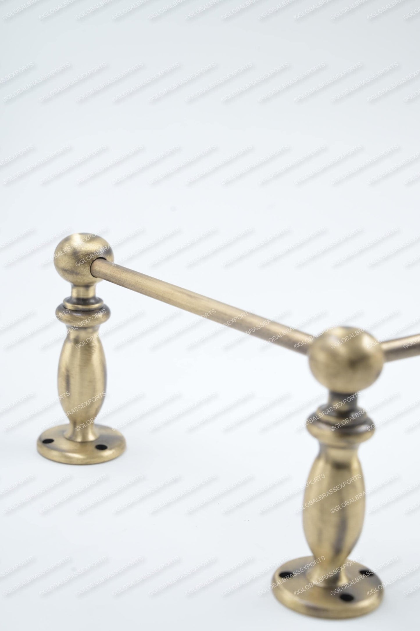 Brass Gallery Rail - Tipping Rail for Shelves - Brushed Antique Finish.