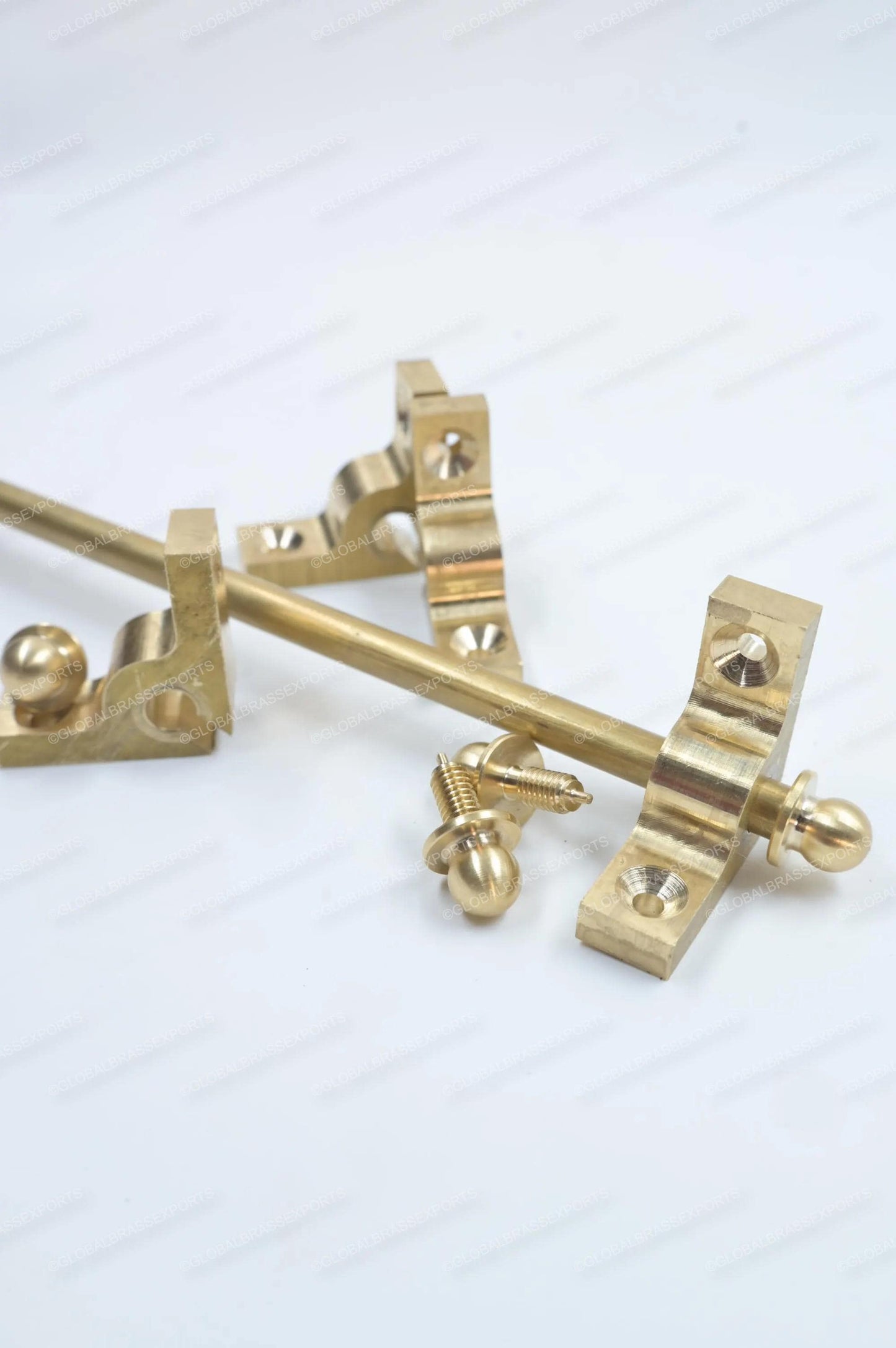 Brass Stair Rods Unlacquered Raw Finish, Carpet Runner Hardware Set