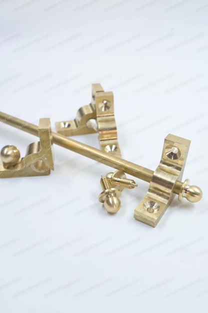 Brass Stair Rods Unlacquered Raw Finish, Carpet Runner Hardware Set