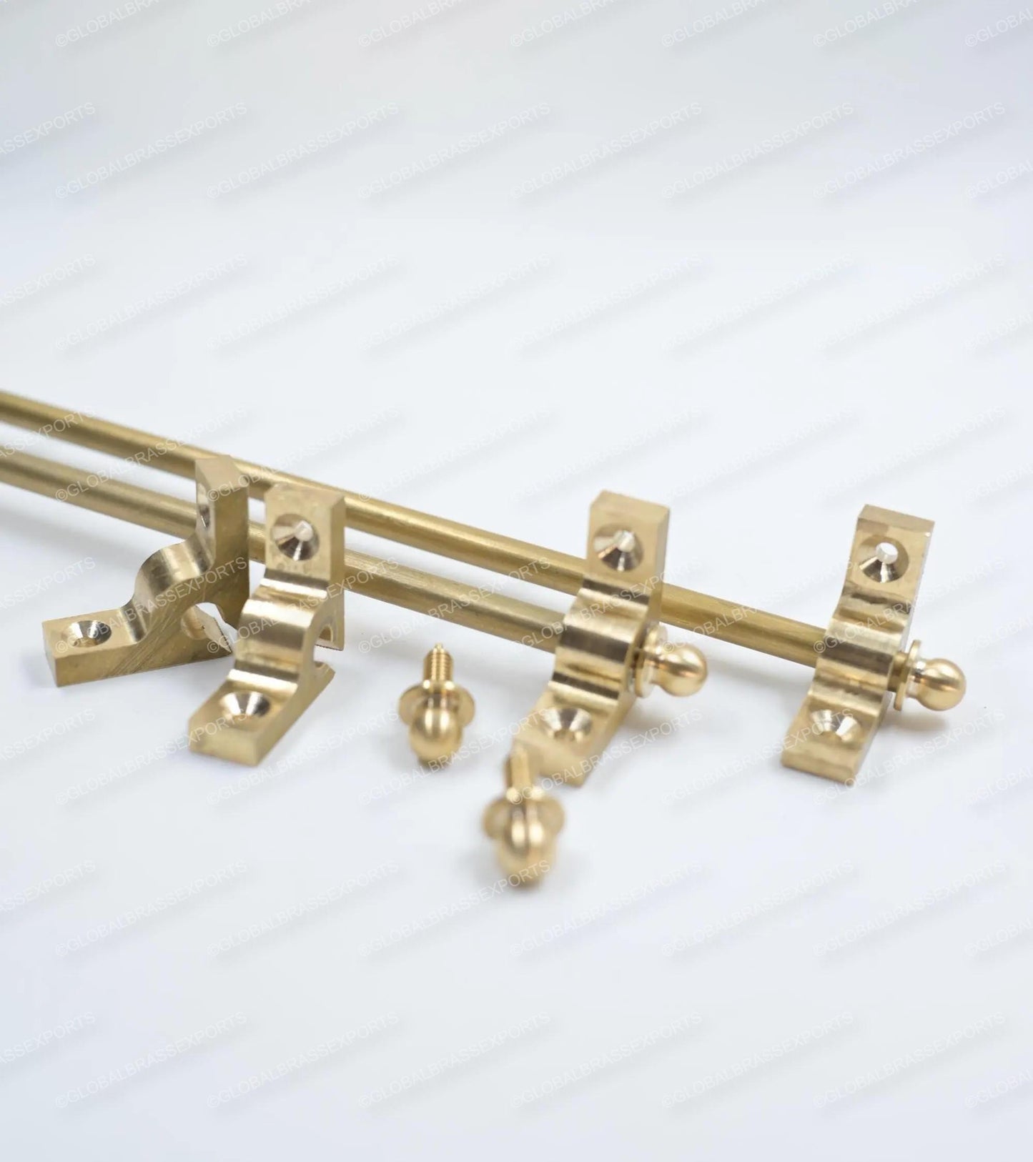 Brass Stair Rods Unlacquered Raw Finish, Carpet Runner Hardware Set