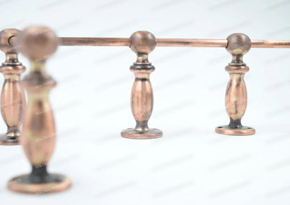Brass Gallery Rail - Tipping Rail for Shelves - Copper Brushed Antique Finish.
