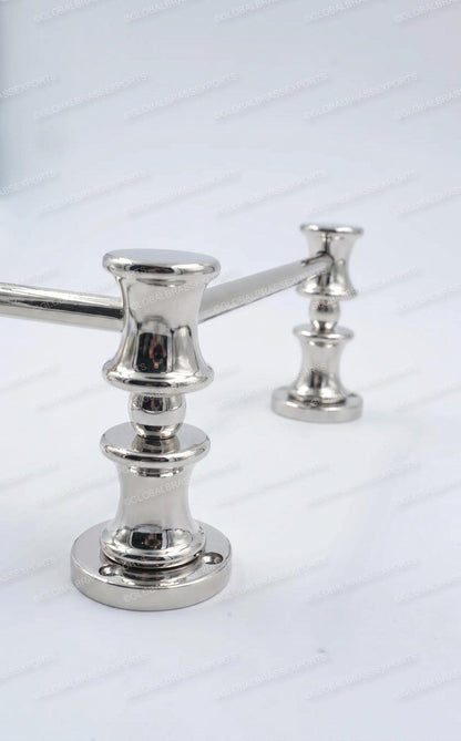 Brass Gallery Rail - Tipping Rail for Shelves - Polished Nickel Finish.