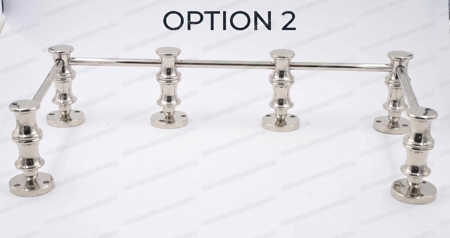 Brass Gallery Rail - Tipping Rail for Shelves - Polished Nickel Finish.