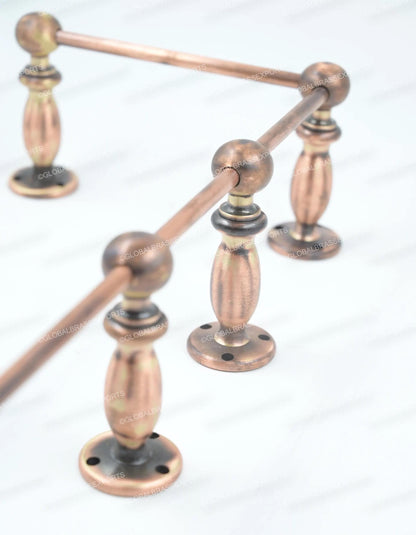 Brass Gallery Rail - Tipping Rail for Shelves - Copper Brushed Antique Finish.