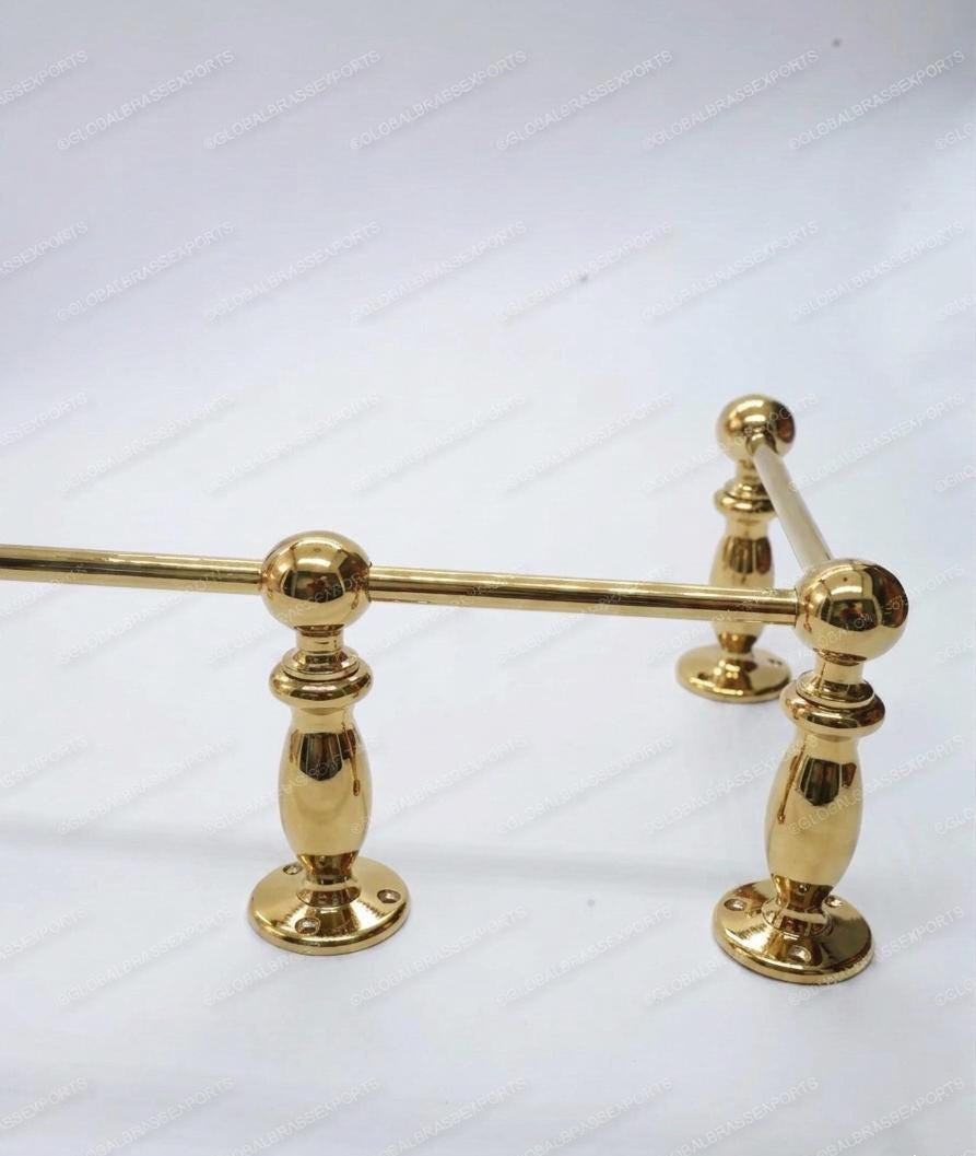 LACQURED /UNLACQURED Solid Brass Gallery Rail – Polished Tipping Shelf Hardware