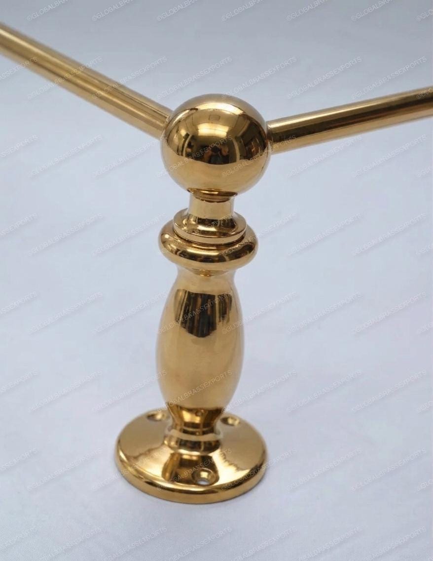 LACQURED /UNLACQURED Solid Brass Gallery Rail – Polished Tipping Shelf Hardware