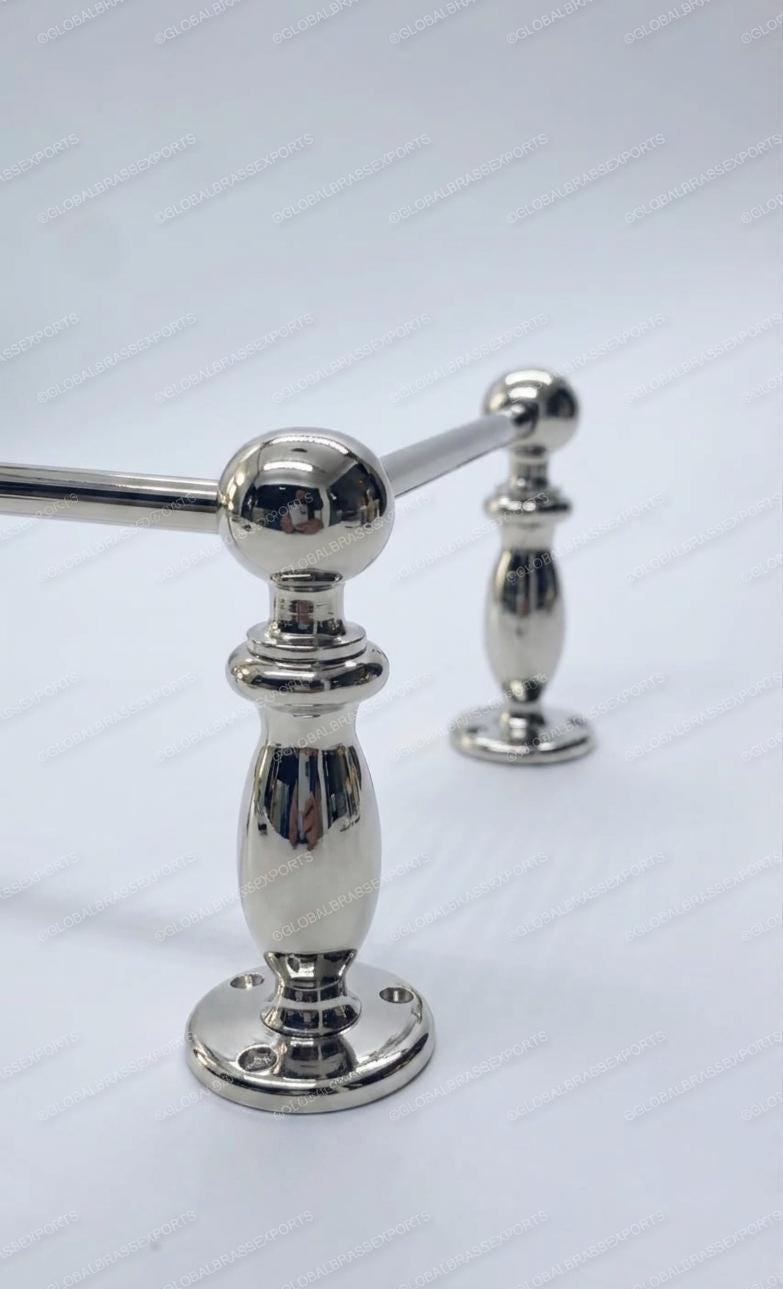 Brass Gallery Rail - Tipping Rail for Shelves - Polished Nickel Finish.