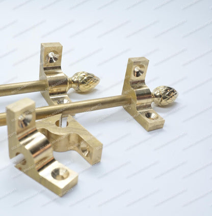Brass Stair Rods Unlacquered Raw Finish, Carpet Runner Hardware Set