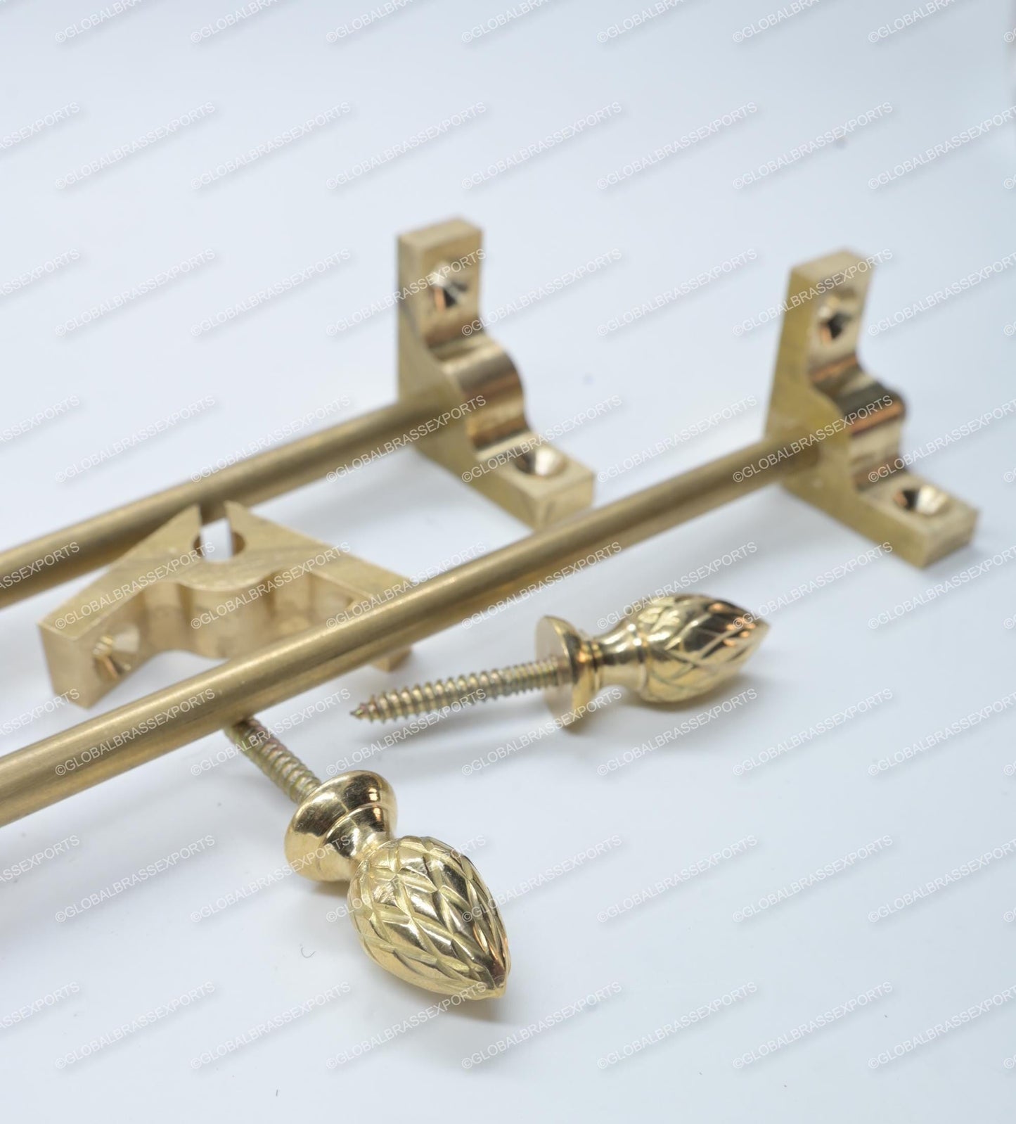Brass Stair Rods Unlacquered Raw Finish, Carpet Runner Hardware Set