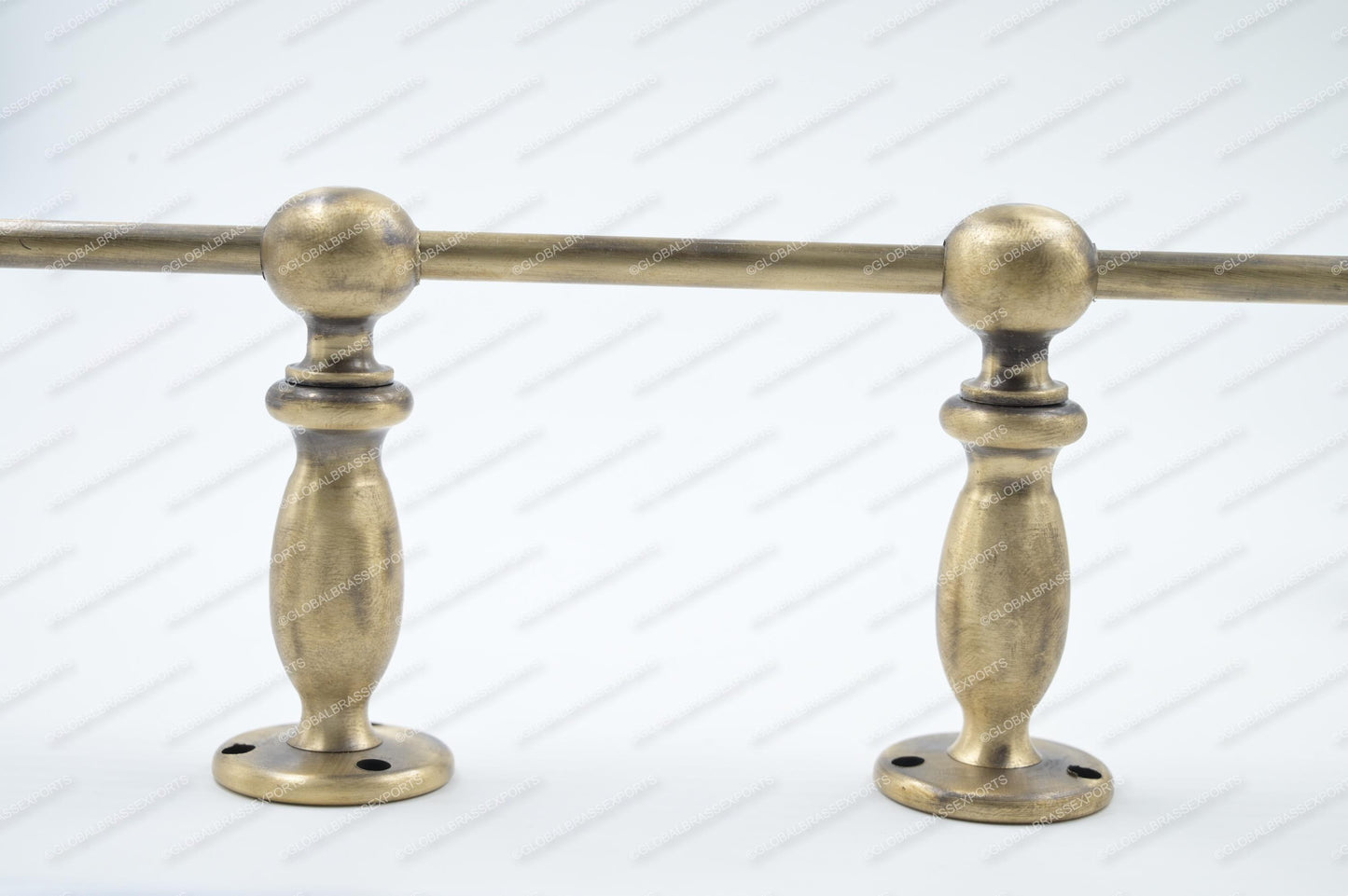 Brass Gallery Rail - Tipping Rail for Shelves - Brushed Antique Finish.