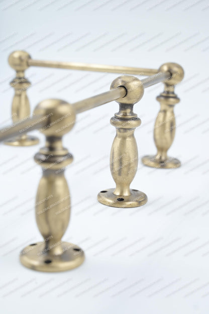 Brass Gallery Rail - Tipping Rail for Shelves - Brushed Antique Finish.