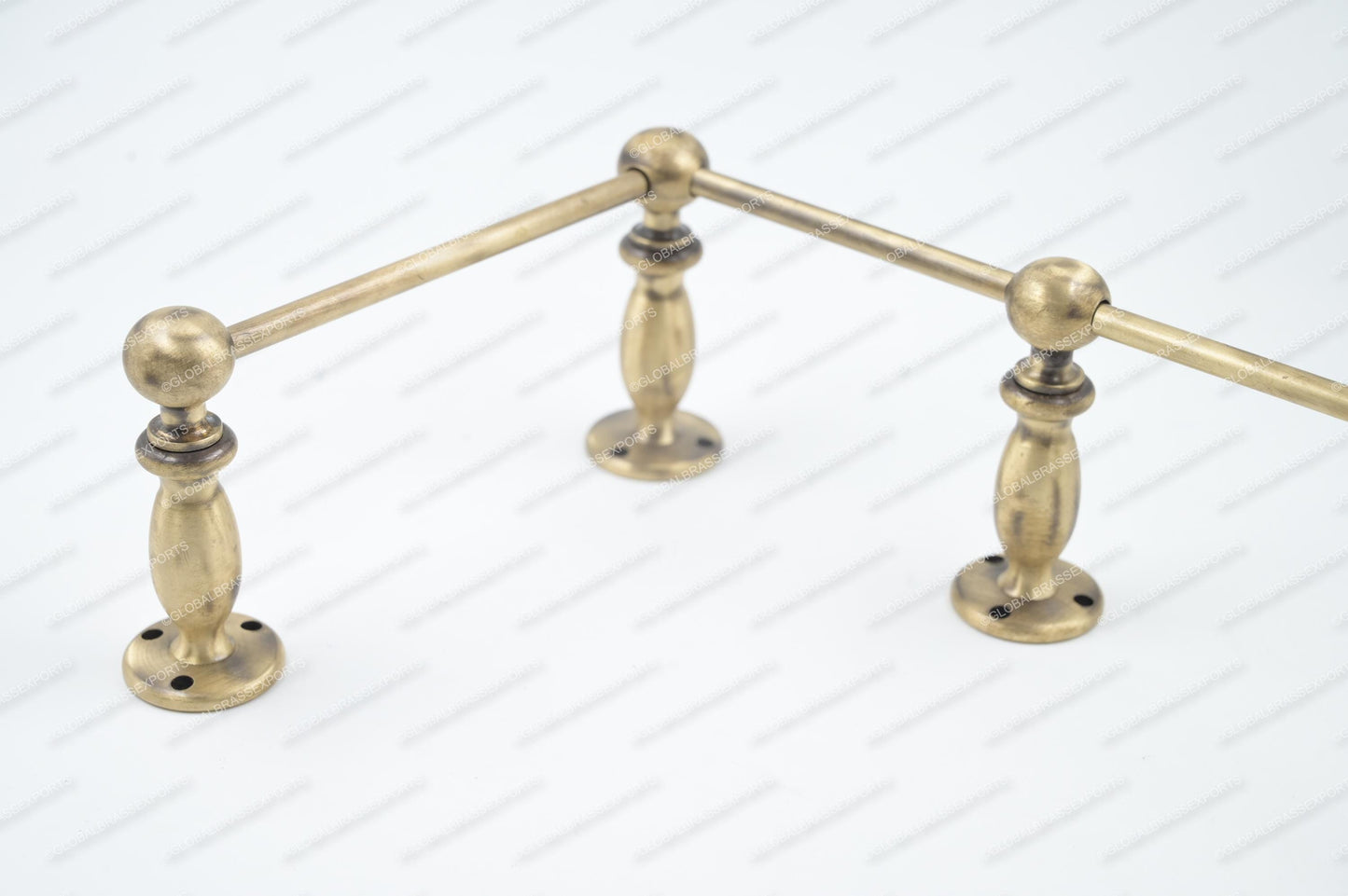 Brass Gallery Rail - Tipping Rail for Shelves - Brushed Antique Finish.