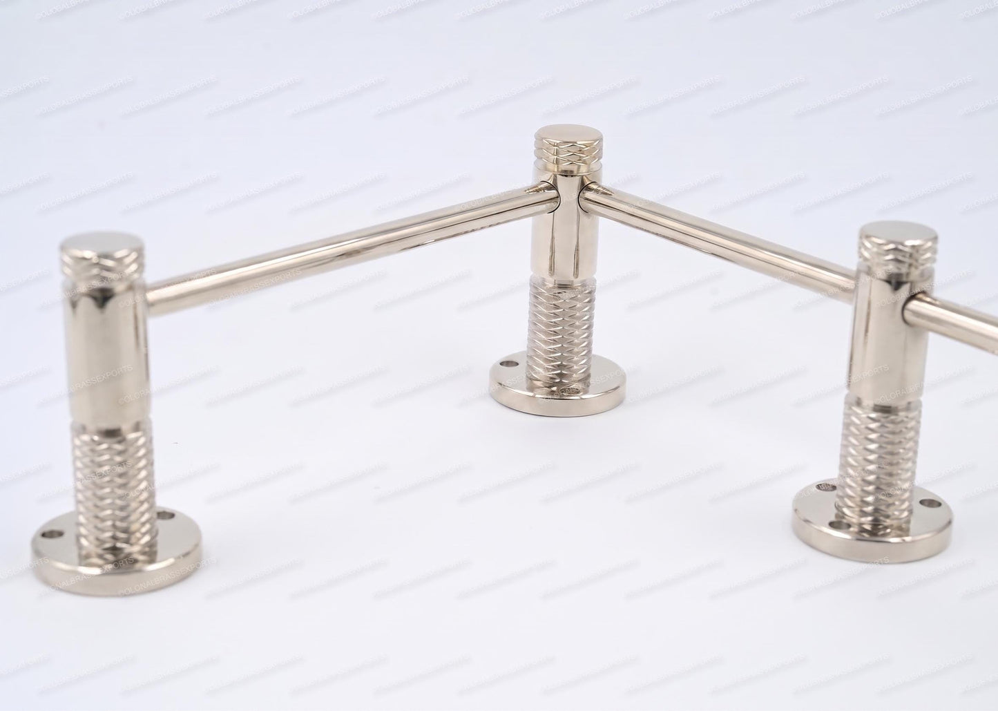 Brass Gallery Rail - Tipping Rail for Shelves - Polished Nickel Finish.