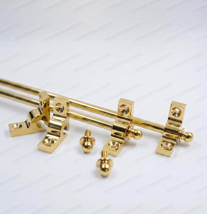 Brass Stair Rods Unlacquered POLISHED Finish, Carpet Runner Hardware Set