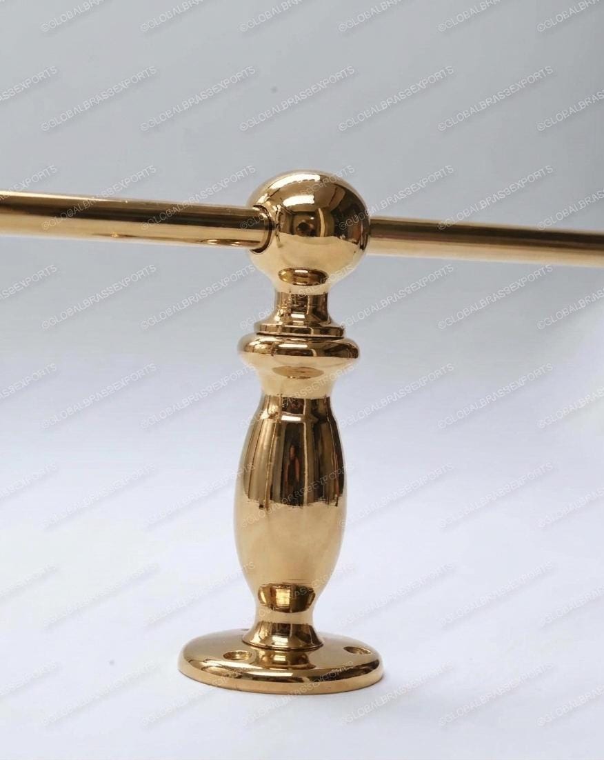 LACQURED /UNLACQURED Solid Brass Gallery Rail – Polished Tipping Shelf Hardware