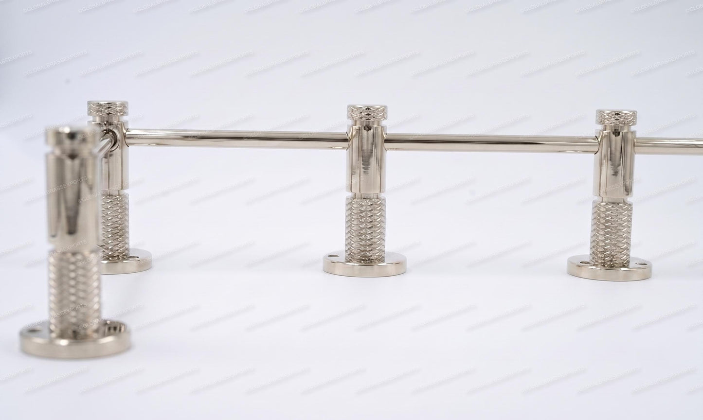 Brass Gallery Rail - Tipping Rail for Shelves - Polished Nickel Finish.