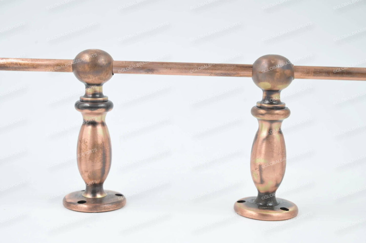 Brass Gallery Rail - Tipping Rail for Shelves - Copper Brushed Antique Finish.