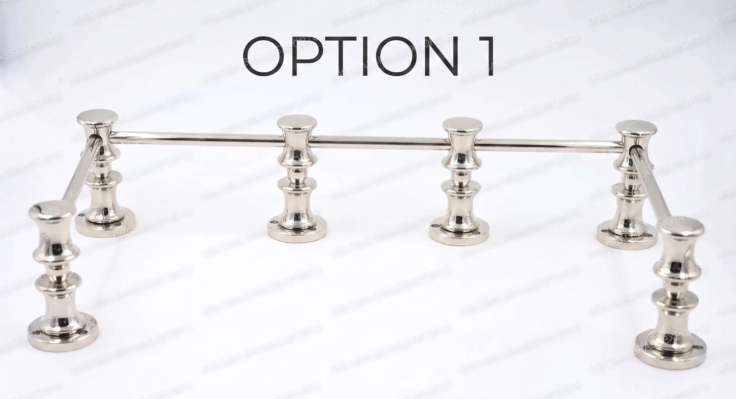 Brass Gallery Rail Tipping Rail Polished Nickel Finish, Adjustable Architectural Fixture, Modern Decorative Shelf Support, USA Shipping