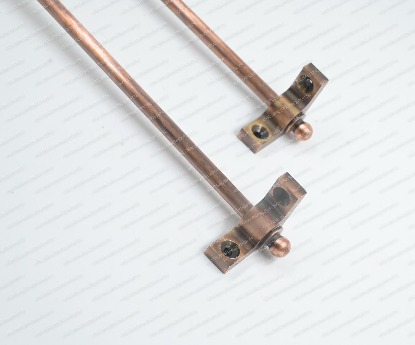 Brass Stair Rods Copper Antique Finish, Carpet Runner Hardware Set, Custom Length Solid Brass, , Includes Rod End Brackets, Made to Measure