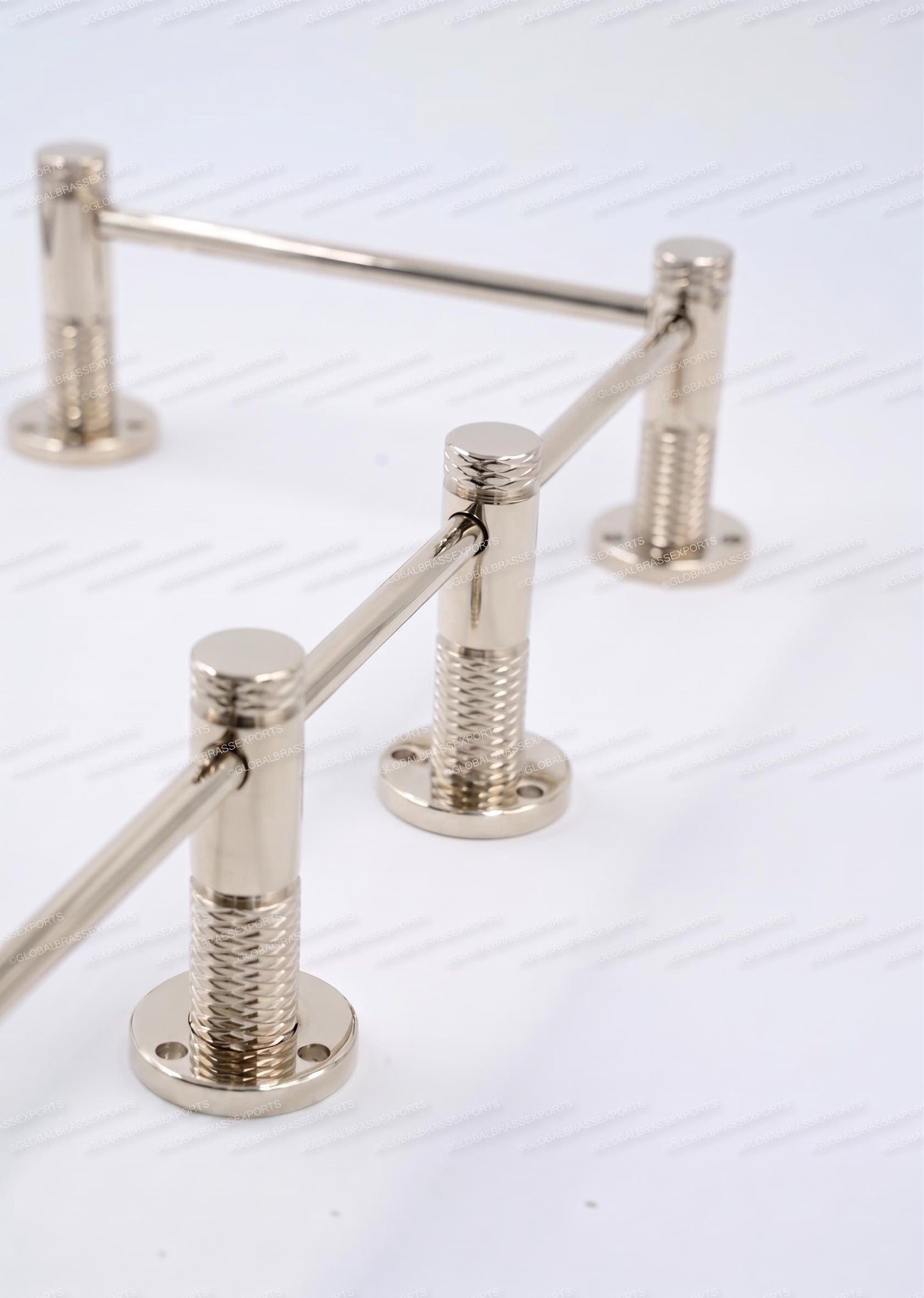 Brass Gallery Rail Tipping Rail for Shelves Polished Nickel Finish | Modern Architectural Fixture | Adjustable Wall Mount Storage Organizer