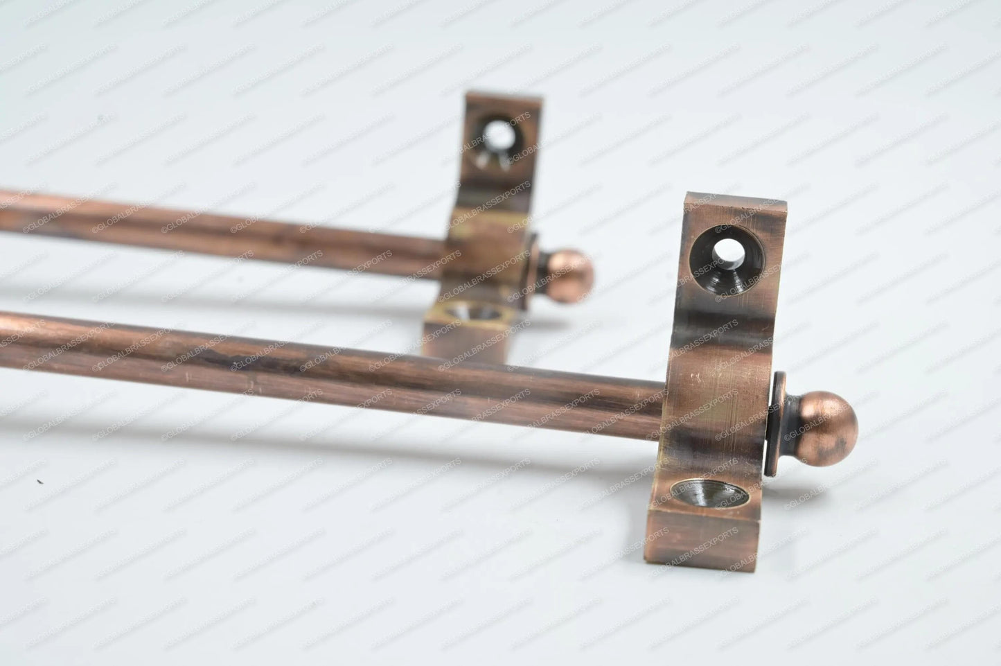 Brass Stair Rods Copper Antique Finish, Carpet Runner Hardware Set, Custom Length Solid Brass, , Includes Rod End Brackets, Made to Measure
