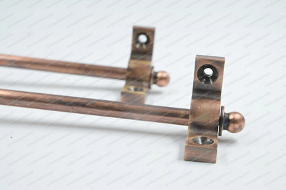 Brass Stair Rods Copper Antique Finish, Carpet Runner Hardware Set, Custom Length Solid Brass, , Includes Rod End Brackets, Made to Measure