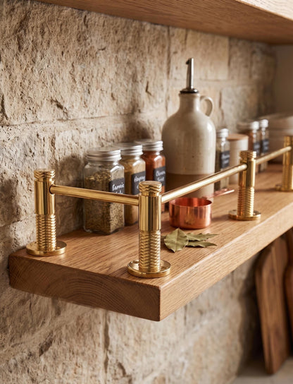 Unlacquered/ Lacqured Brass Gallery Rail - Tipping Rail for Shelves - BRASS Polished Finish.
