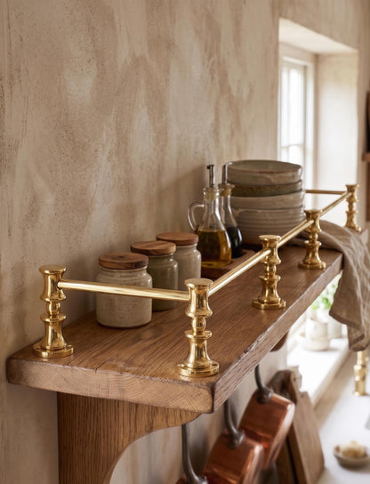 Unlacquered/ Lacqured Brass Gallery Rail - Tipping Rail for Shelves - POLISHED Finish.